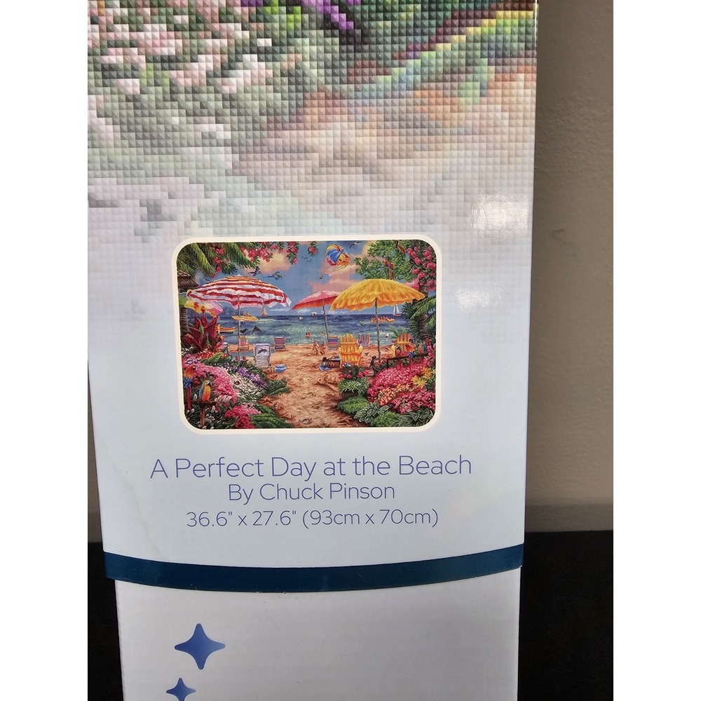 Diamond Art Club DIY Diamond Art Kit A Perfect Day At The Beach 36.6" x 27.6" - Picture 2 of 5